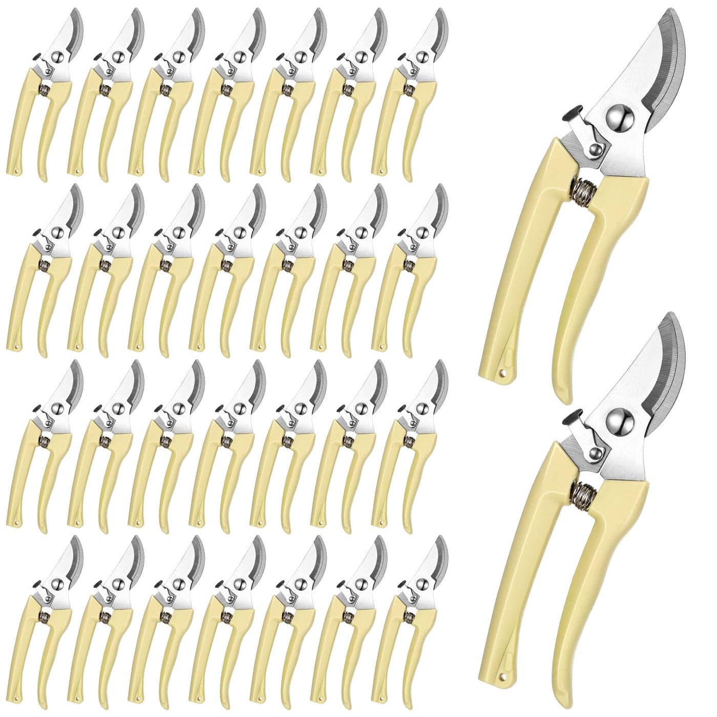 Chumia 30 Garden Flower Shears Pruning Scissors Heavy Duty Plant Scissors Trimming Garden Clippers Hand Tree Pruner for Yard Gardening Plants Hedge Flower Tree Cutting Secateurs Beige