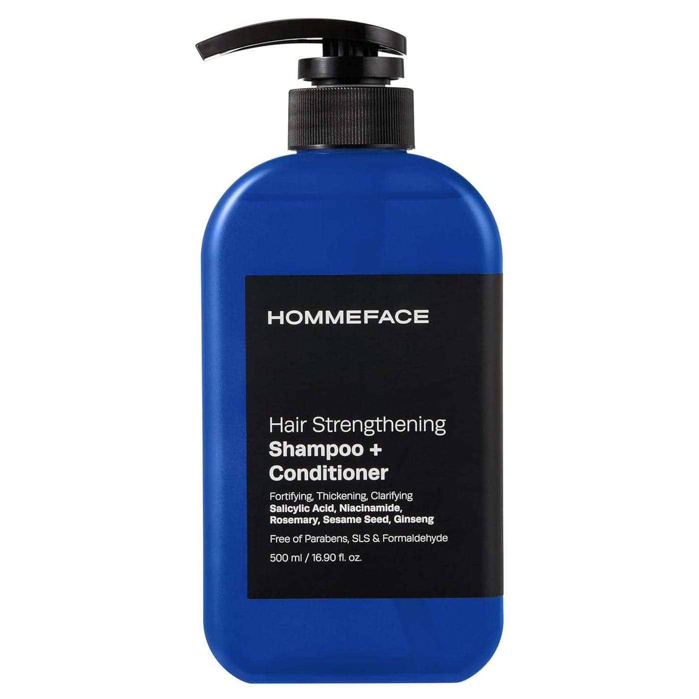 HommeFace 2in1 Hair Strengthening Shampoo Conditioner for Men 169 Fl Oz Hair Thickening Scalp Exfoliating Volumizing for Reduced Shedding Density Shine