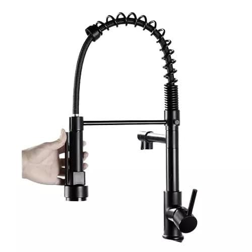 Aquieen Table Mounted Spring Style Kitchen Sink Mixer with spout Black