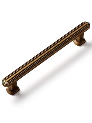SORWDUREM 5 Pack 5 Inch128mm Antique Brass Cabinet Pulls Drawer Pulls Kitchen Hardware Cupboard Kitchen Hardware Cabinet Handles
