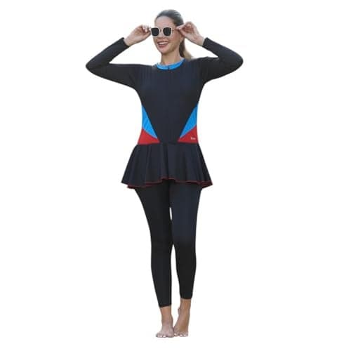 ROVARS Female Swimwear One Piece Poly Spandex Padded Full Body Suit Black 2XL