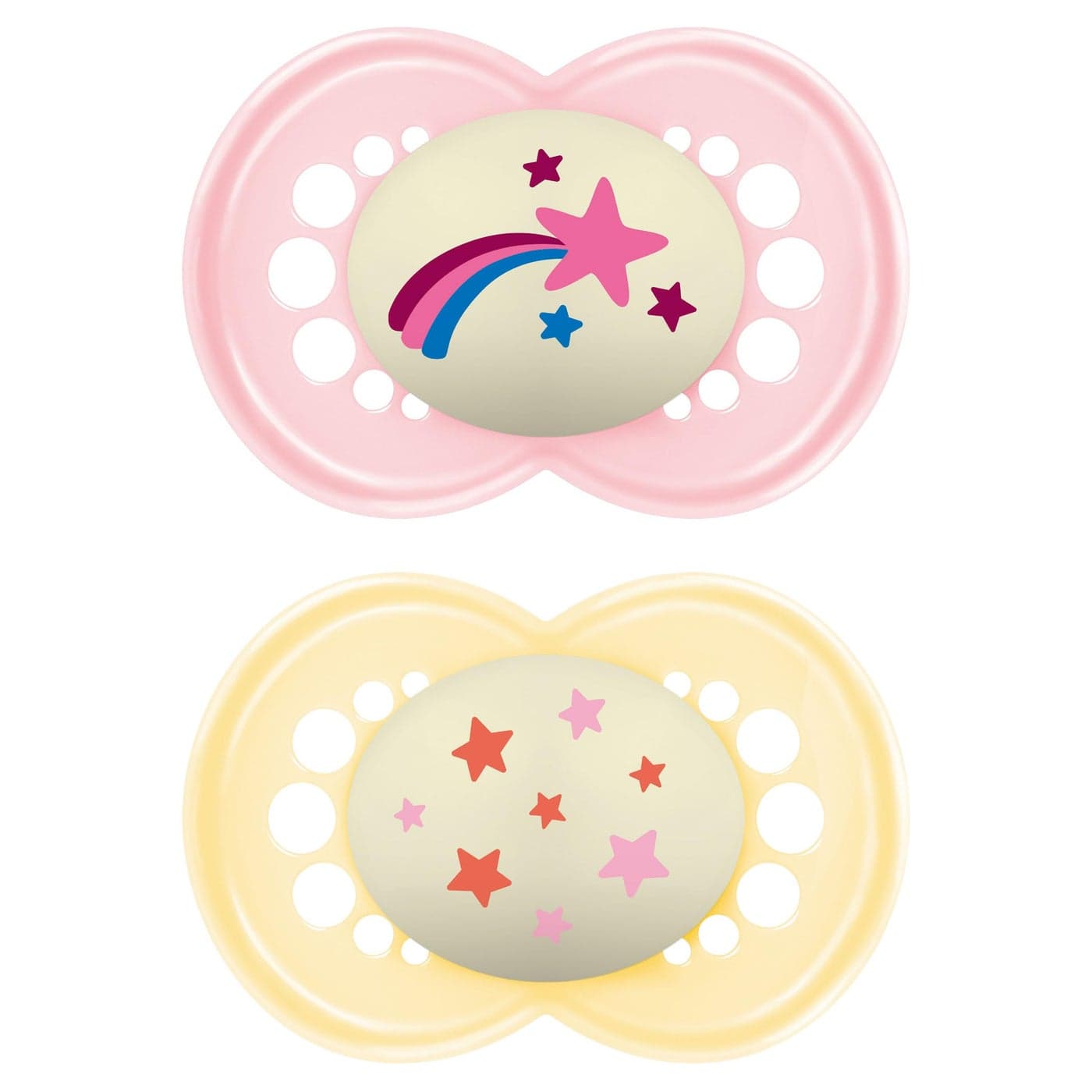 MAM Original Night Pacifiers Binky Pacifier for 616 Months BPAFree Silicone Glows in The Dark Best for Newborn Babies Developed with Medical Experts 2 Count Binkies with Sterilizer Case