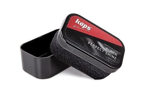 Kaps Shoe Shine Sponge - Instant Black Shoe Shiner - Shoe Polish Sponge for Leather Shoes, Boots & Leather Accessories | Premium Leather Care Product - Shoe Shine Without Polishing