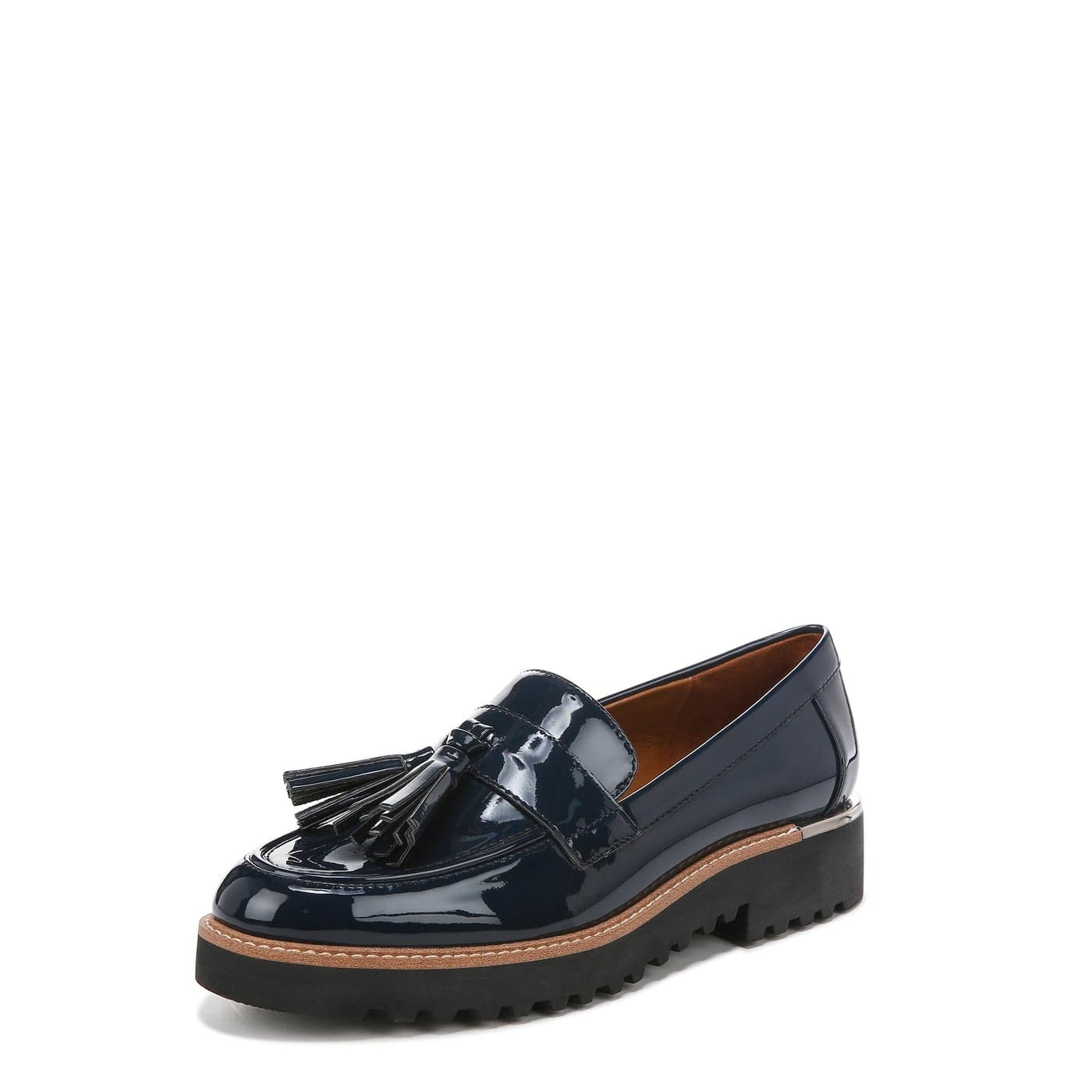 Franco Sarto Womens Carolynn Lug Sole Loafer with Tassel Detail Inky Navy 85