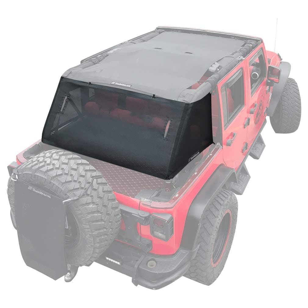 Shadeidea JK Sun Shade Top Compatible with Jeep Wrangler JKU Top Sunshade Soft Mesh Roof Cover 20072018 Wind Noise UV Blocker 10 Year Warranty 4 Door Black Cage