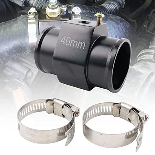 BAGARAATAN Aluminum Water Temp Meter Temperature Gauge Joint Pipe Radiator Sensor Adaptor Attachment Hose Clamps (40mm/1/8''NPT)