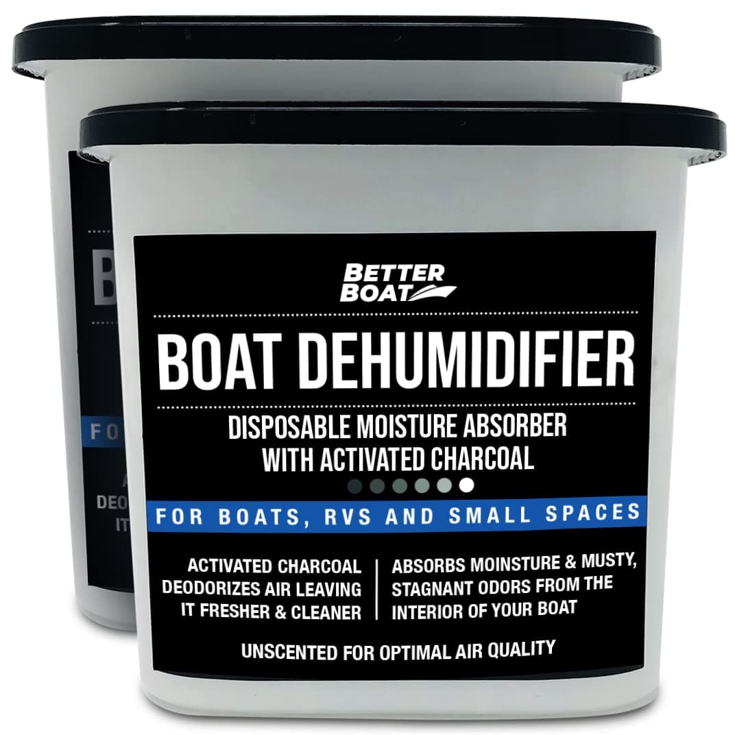 Moisture Absorber and Boat Dehumidifier Charcoal Odor Remover for Damp Smell and Humidity Unscented and FragranceFree 2 Pack Ideal for Basement Closet Home RV or Boating No Refill Needed