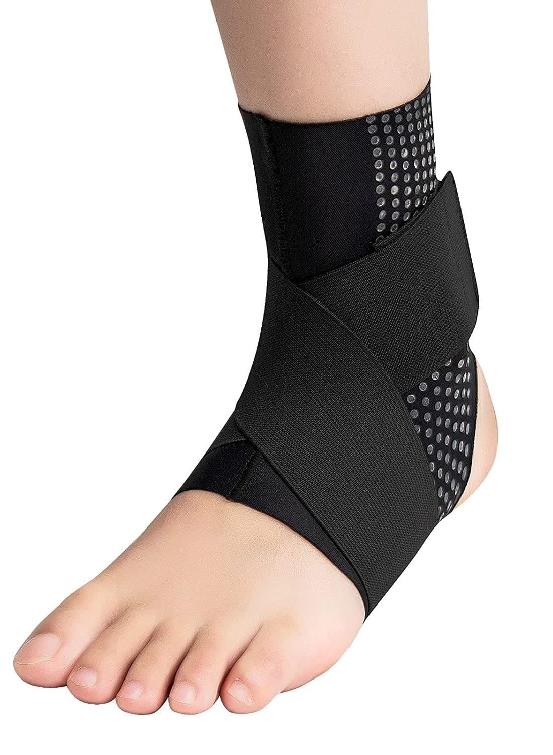 Ankle Braces, Ultra Thin Breathable Adjustable Nonslip Compression Braces For Plantar Fasciitis Stabilizing Ligaments, Sports Injury Recovery Straps Sprain Rehabilitation (Black)Size : L