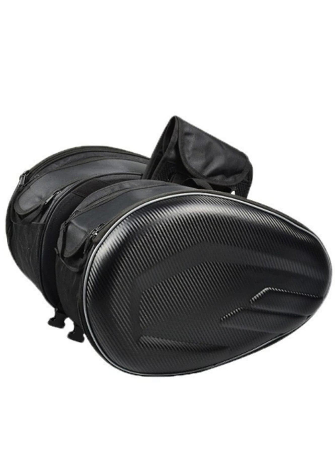 2PCS Waterproof Motorcycle Side Bags Saddlebags Oxford Fabric Motorbike Saddle Bags Moto Trunk Luggage Storage Helmet Riding Travel Bags for Men Women Black