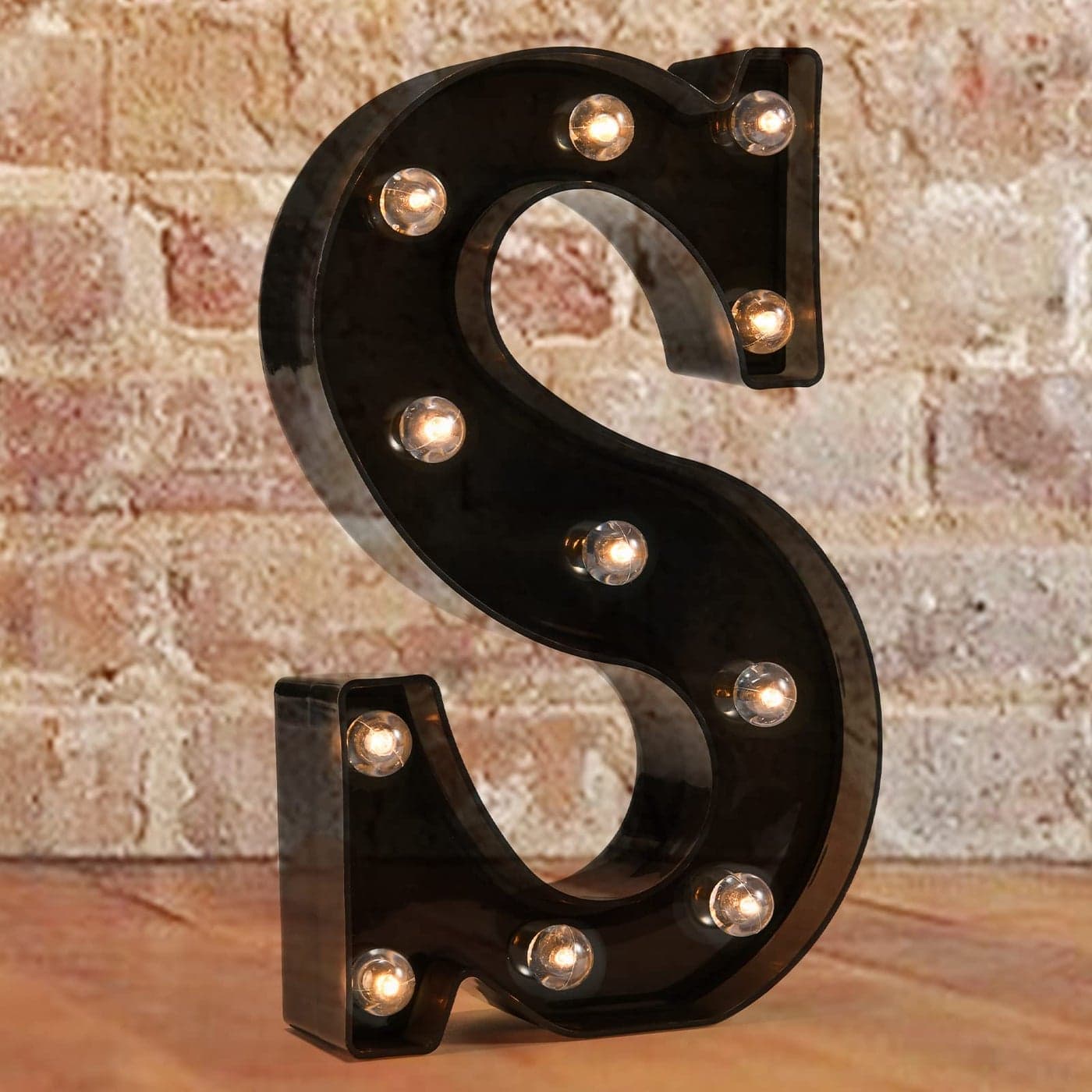 LED Illuminated Letter Marquee Signs Alphabet Letters Lights for Wedding Birthday Party Christmas Night Light Lamp Home Bar Decoration S Black