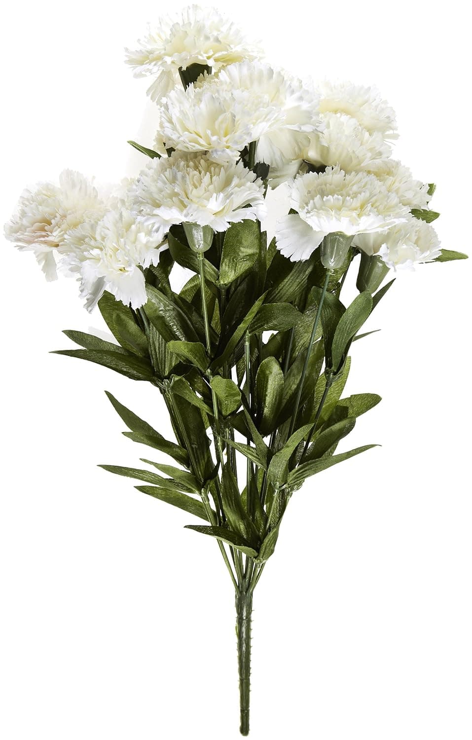 Fourwalls Artificial Decorative Carnation Flower Bunches 18 flowers 50 cm tall White