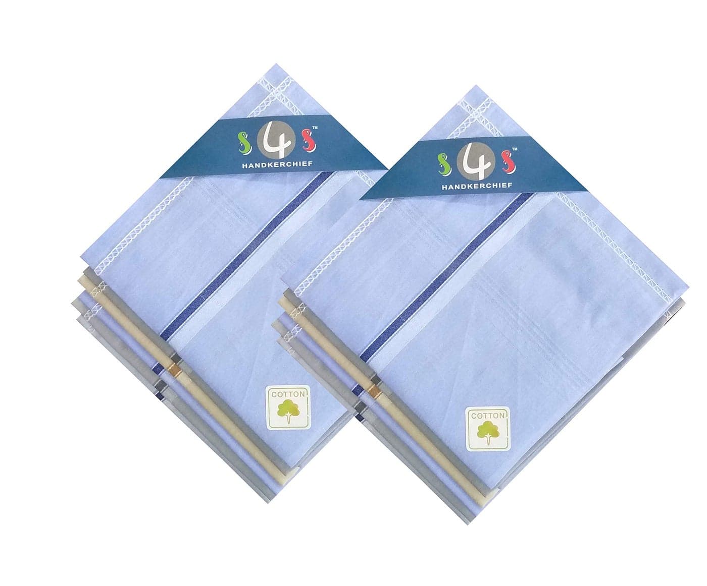 S4S Men's 100% Cotton Premium Handkerchiefs (Multicolor Assorted_48CM X 48CM_Pack of 12)