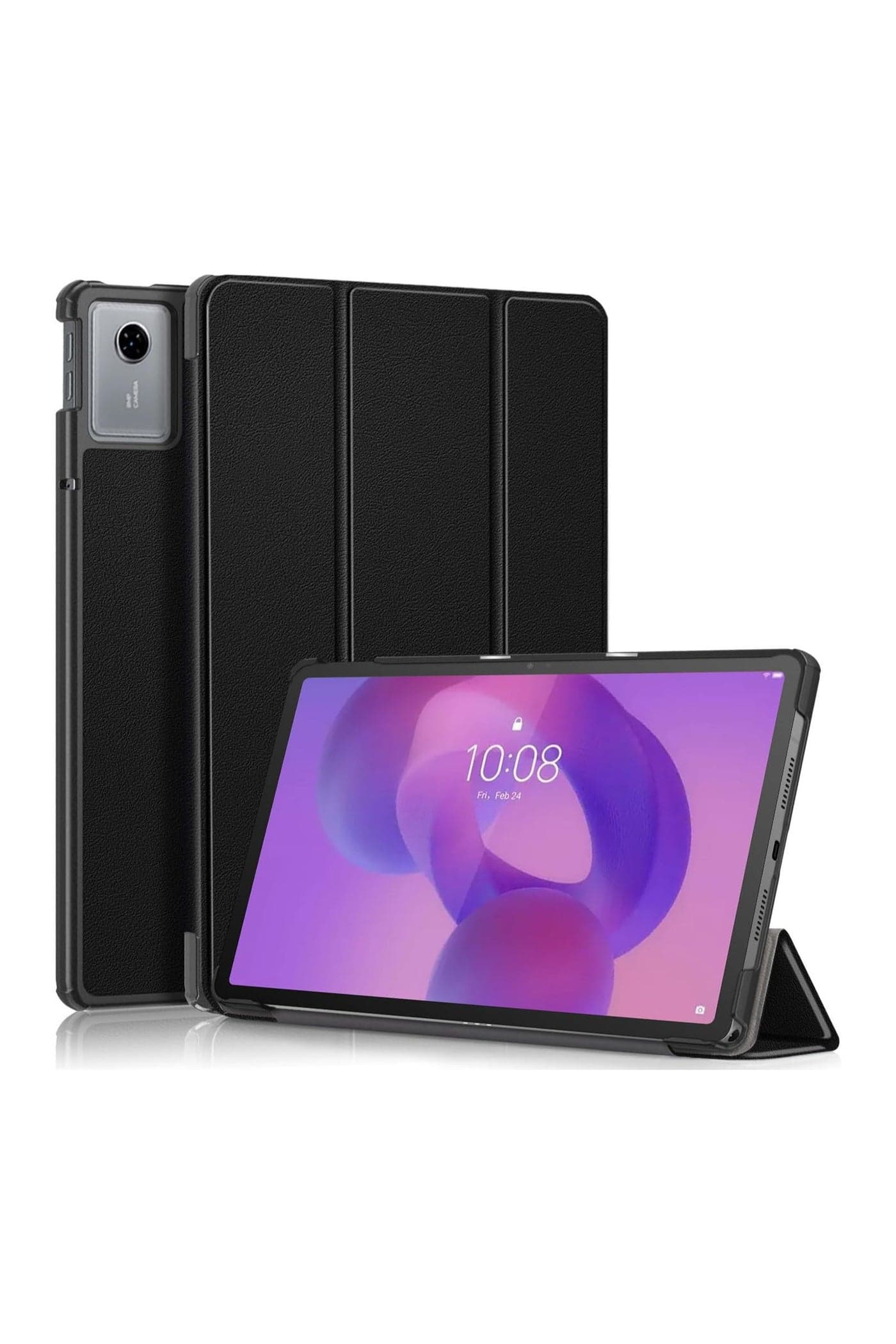 Compatible with Lenovo Idea Tab Tablet 11 inch 2025 (TB-336ZU/TB-336FU) Tri-Fold Smart Case, Hard PC Back Shell Slim Case Multi- Viewing Angles Stand Folio Cover (Black)