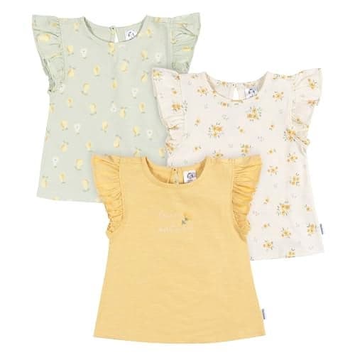 Gerber Baby Girls Toddler 3Pack Short Sleeve Tees Love Nature 12 Months