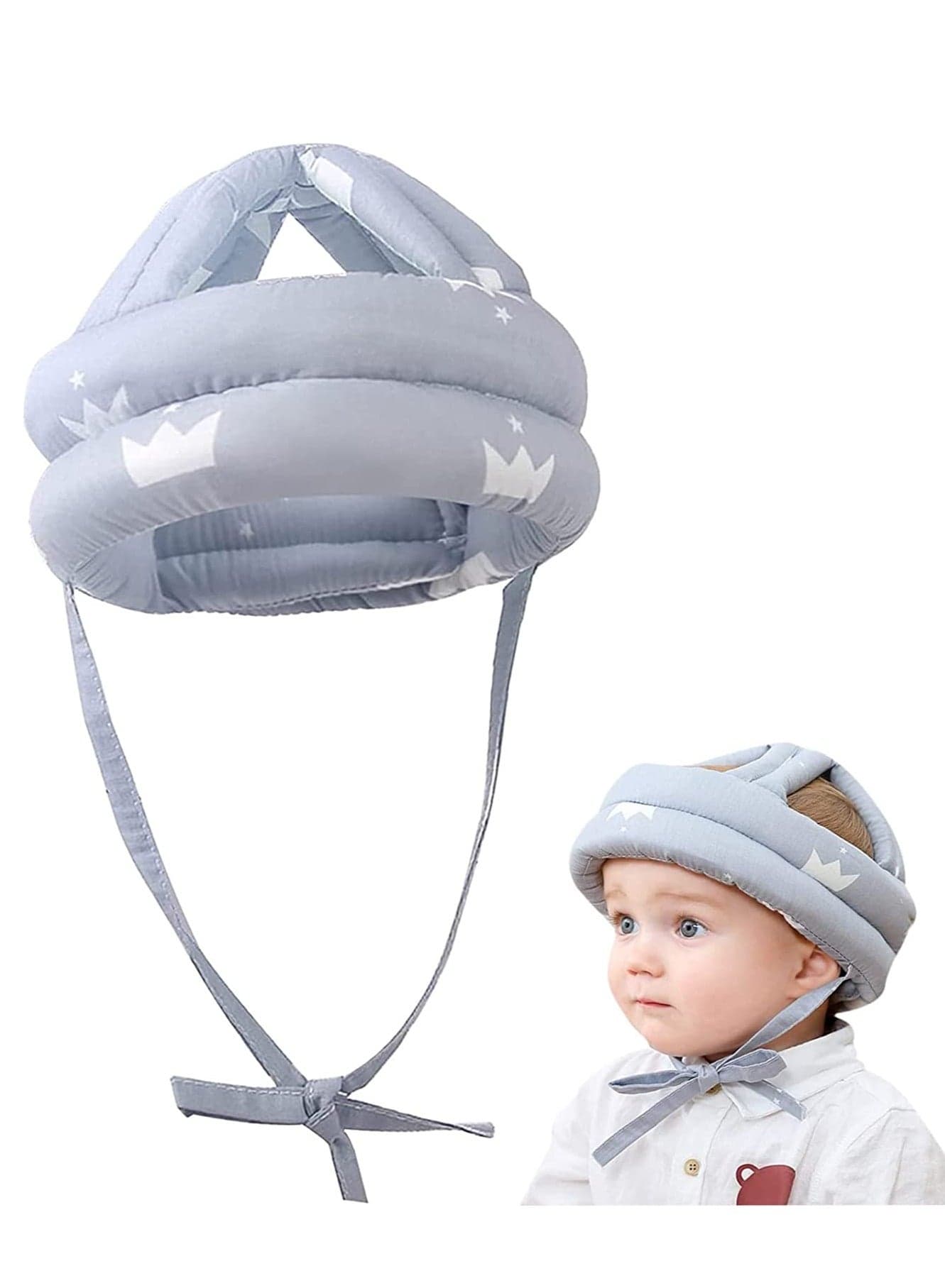 Baby Helmet for Crawling, Toddler Safety Hat, Head Protector Infant Walker Bumper Adjustable Headguard Hat Boys Girls Learn to Walk, Aged 0-3 Years