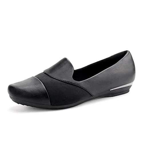 Ortho+rest Women Orthopedic Dress Shoes Bunions Loafers Slip On Orthotic Shoes (7M,Black)