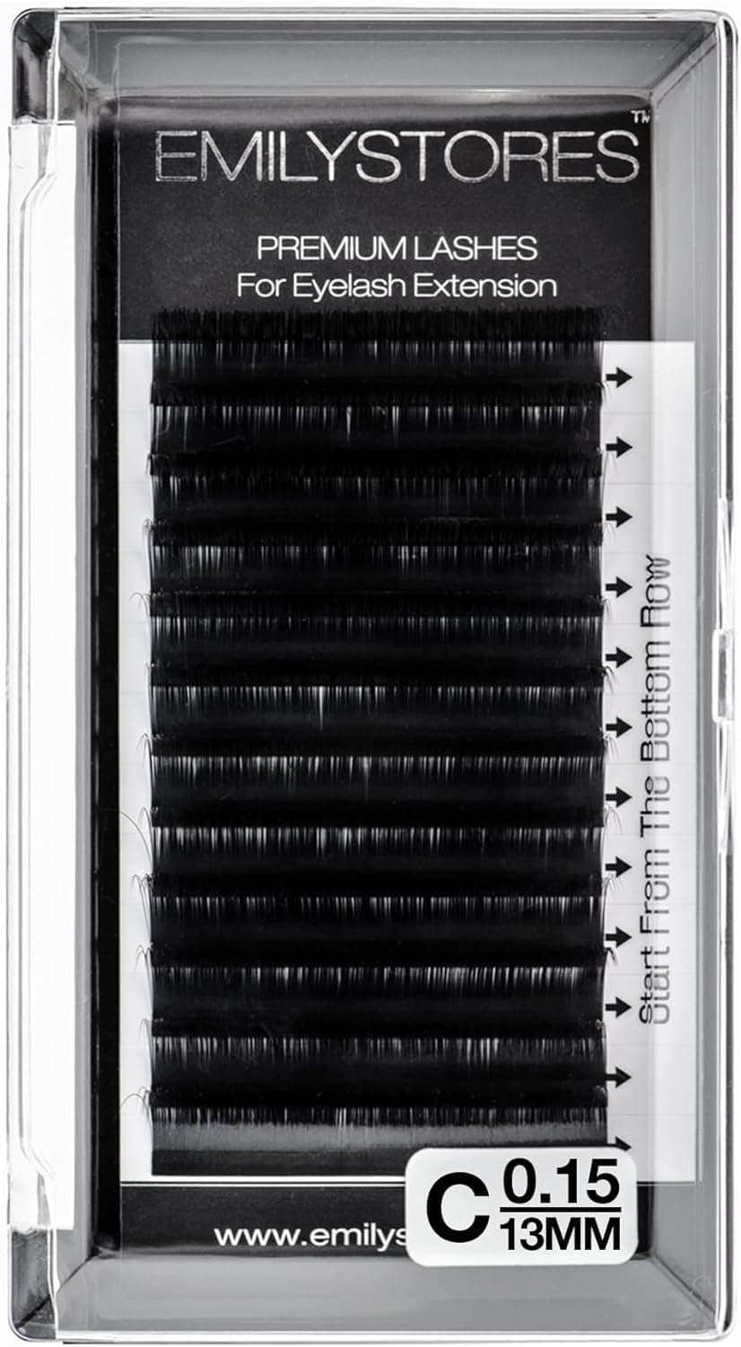 Eyelash Extensions 0.15mm Thickness C Curl 13mm Length Individual Volume Natural Eyelashes For Lash Extensions(0.15,C,13mm)
