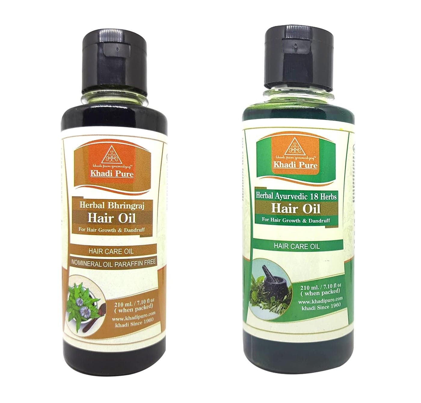 Khadi Pure 18 Herbs Bhringraj Sls Hair Oil 210 ml Pack of 2