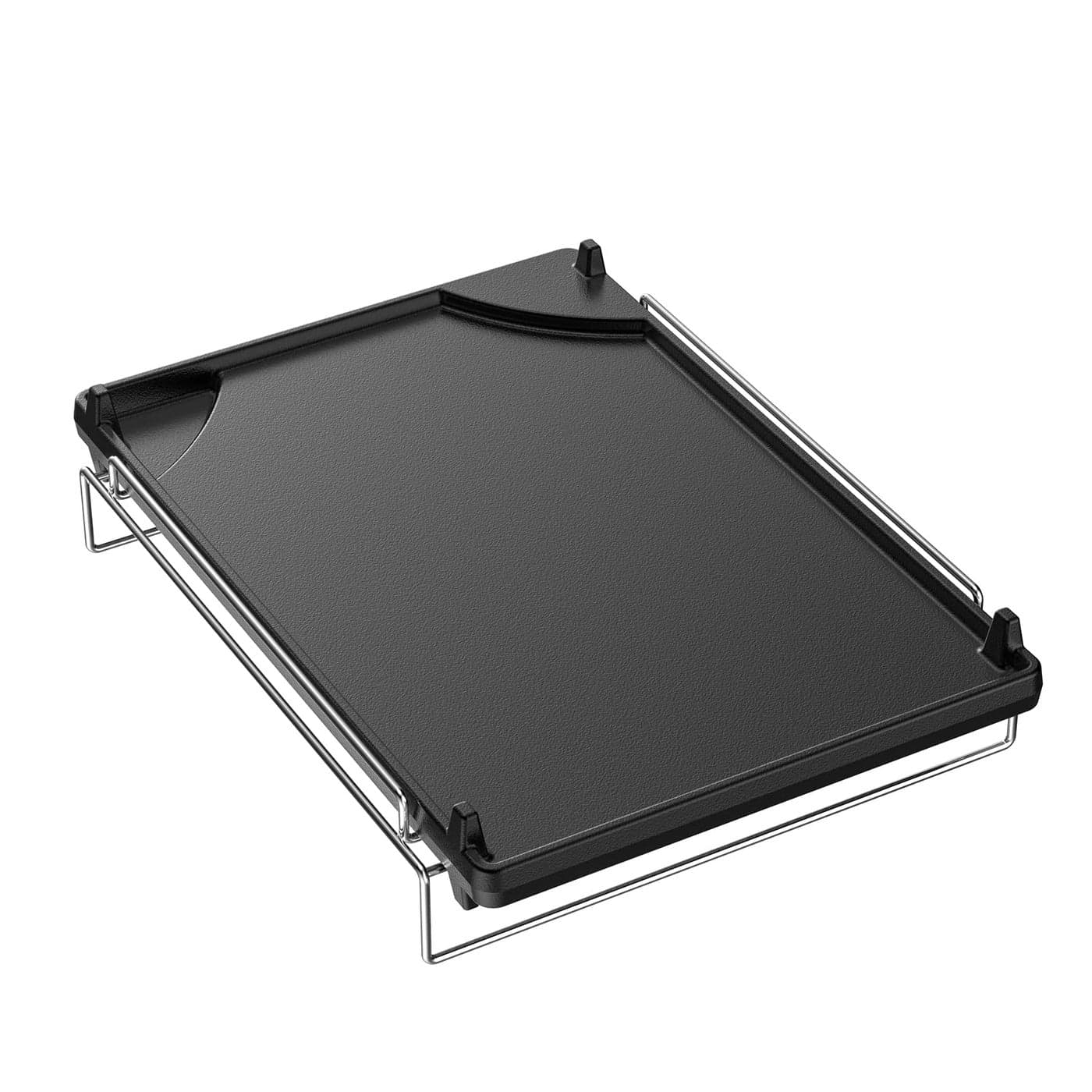Skyflame Universal Cast Iron Griddle Flat Top Gas Grill Griddle Pan with Removable Rack and Raised Lip Edges Fit for Most Gas Grill with Side Burner and Other Grills Size 145 x 10