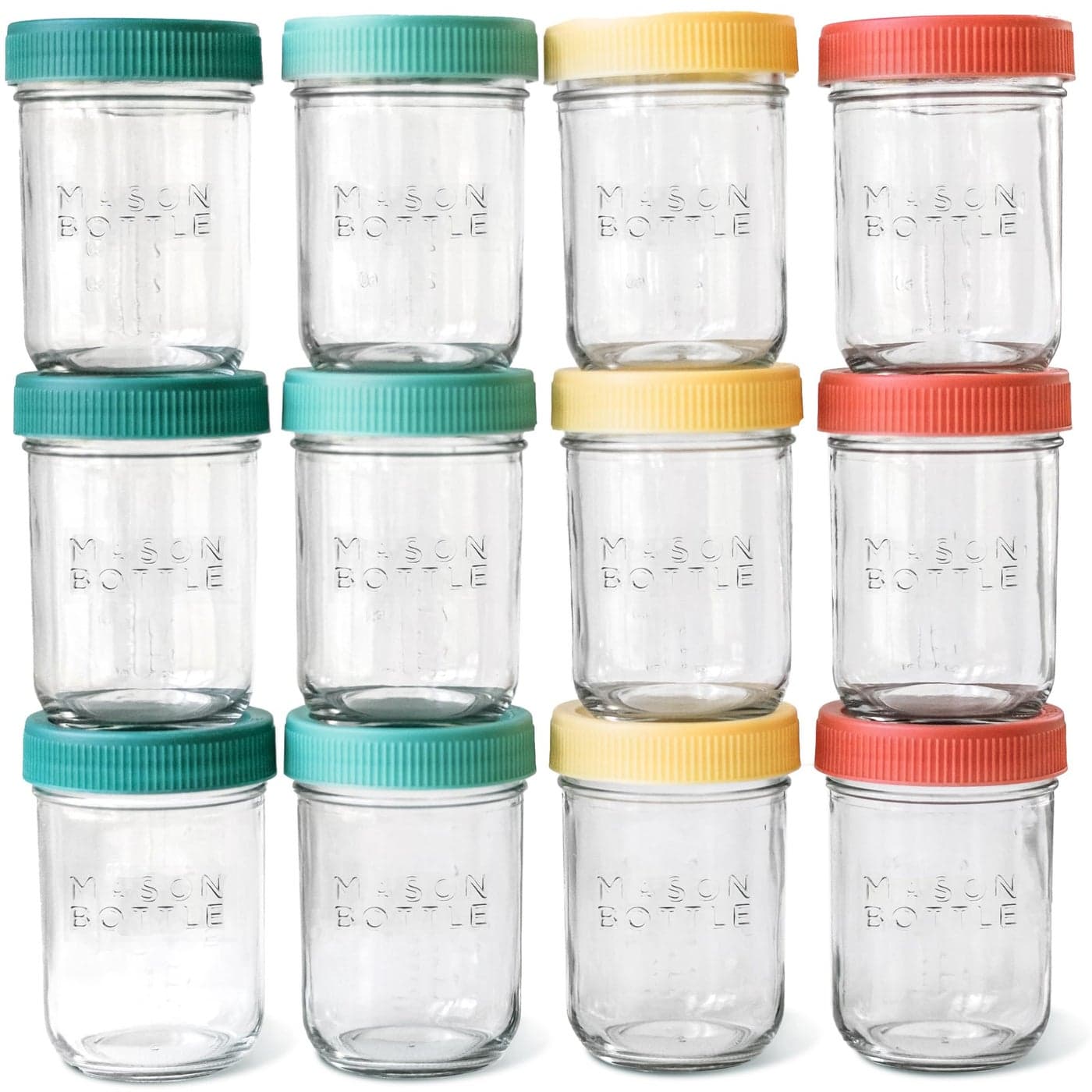 Mason Bottle 8oz Breast Milk Storage Jars 12Pack Reusable Glass Baby Food Containers with Lid for Baby Formula Breastmilk Airtight Stackable Freezable