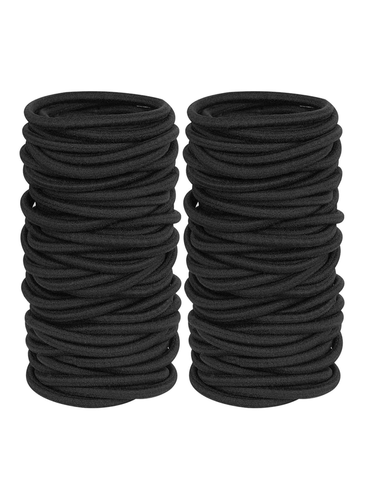 120 Pieces Black Hair Ties for Thick and Curly Hair Ponytail Holders Hair Elastic Band for Women or Men 4mm