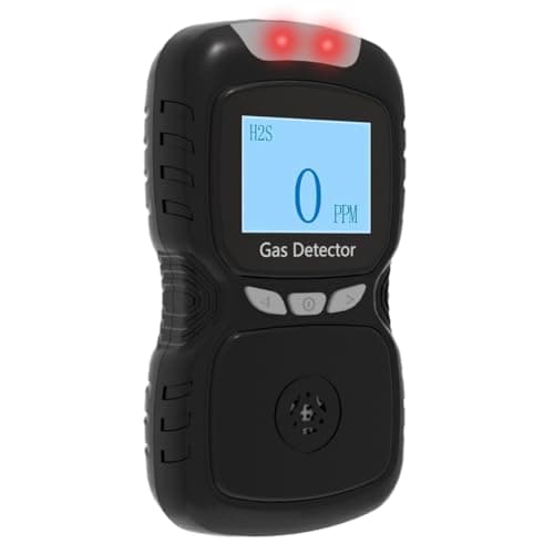 H2S Gas Detector Clip On Portable 0100ppm Monitor with Triple Alarm SoundLightVibration 05s Fast Response Digital Display Personal Gas Monitor Black