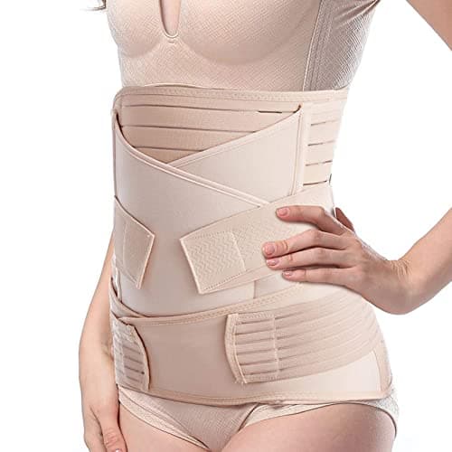 TiRain 3 in 1 Postpartum Belly Wrap, C Section Support Abdominal Binder for Postpartum Recovery Girdle, 3 Separate Binder, Plus Size fit US Size 14-18