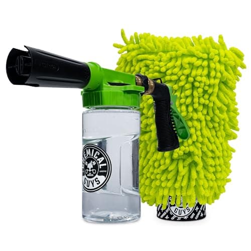 Chemical Guys Foam Blaster 6 Car Wash Gun Chemical Guys Foam Gun and Chenille ScratchFree Microfiber Wash Mitt Connects to Any Garden Hose for Thick Suds Safe for Cars Trucks SUVs 2 Items