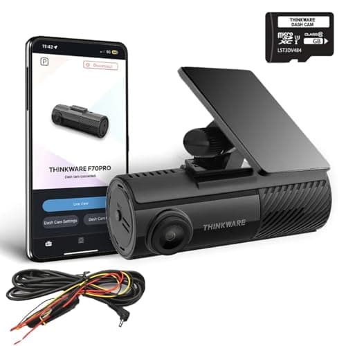 THINKWARE F70 PRO Dash Cam 1080P Full HD WiFi Dashcam for Car Camera Night Vision G-Sensor Buffered Parking Mode 32GB Card, Hardwiring Cable Included Made in Korea