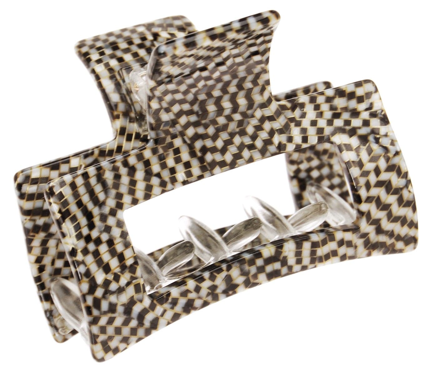 France Luxe Cutout Rectangle Claw Clip - Opera Silver