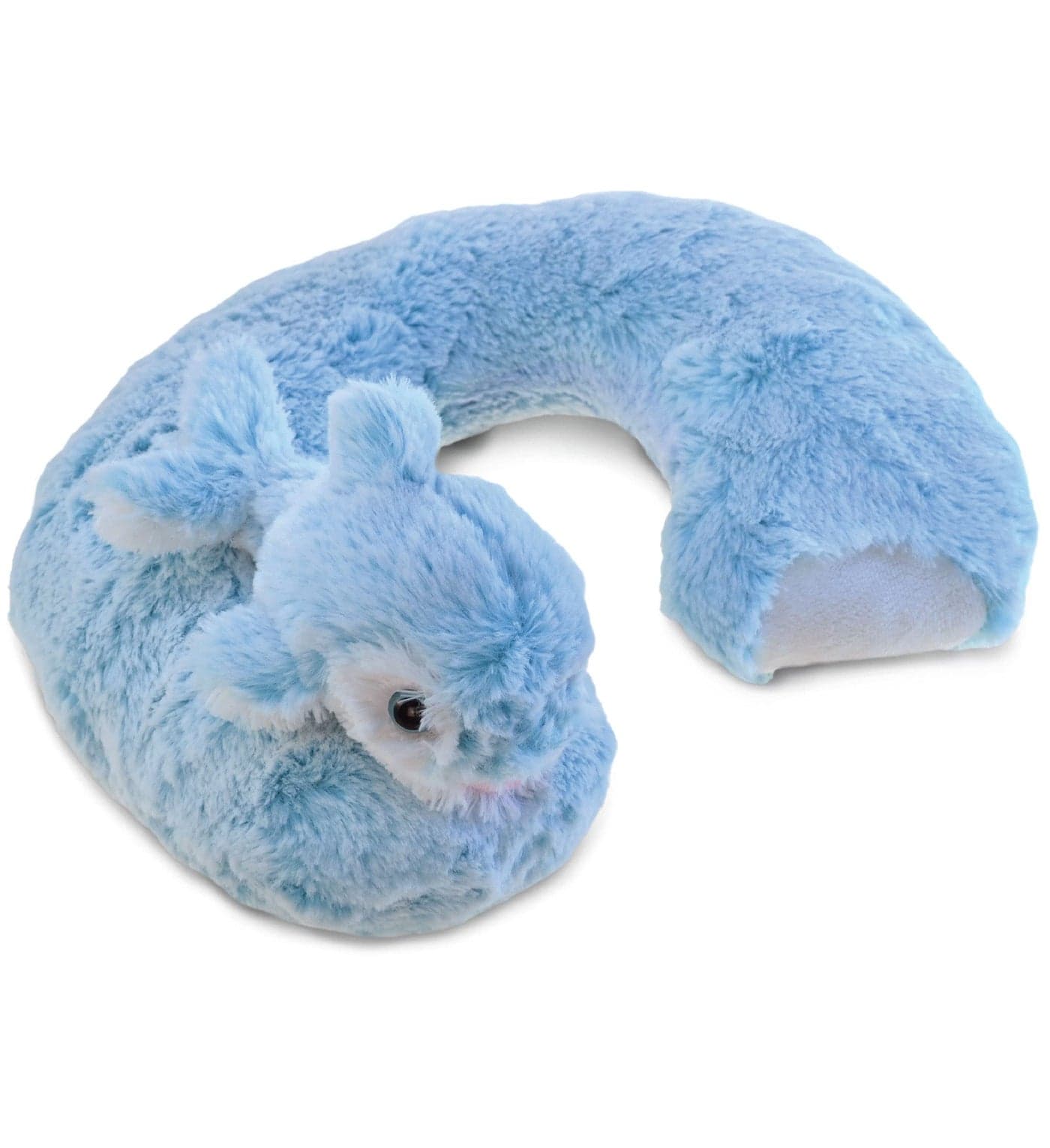 DolliBu Blue Dolphin Plush Neck Pillow - Soft Travel Neck Pillow Animal for Neck & Head Support, Cute Ocean Life Stuffed Pillow Accessory for Naps, Novelty Stuffed Animal Headrest for Kids & Adults