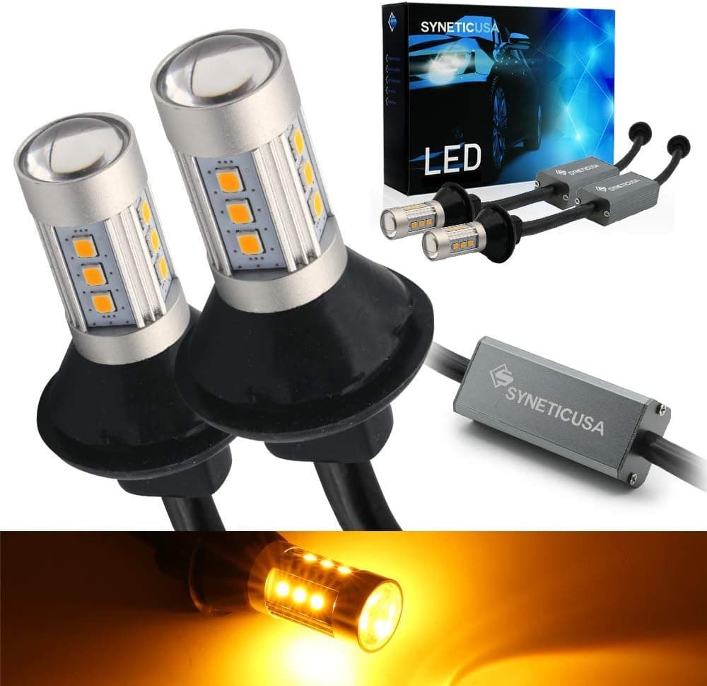 Syneticusa 1157 Yellow/Amber LED Turn Signal Light Bulbs