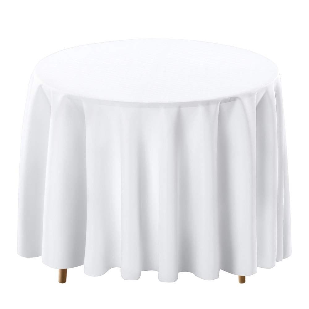 Surmente White Tablecloth for Round Tables 90inch Round Table Cloths for Weddings Banquets or Restaurants