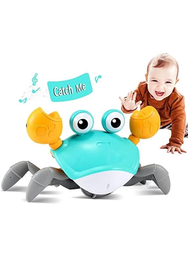 Crawling Crab Baby Toy - Infant Tummy Time Toys 3 4 5 6 7 8 9 10 11 12 Babies Boy 3-6 6-12 Learning Crawl 9-12 12-18 Walking Toddler 36 Months Old Music Development 1st Birthday Gifts