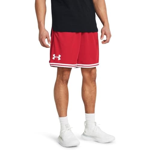 Under Armour Men's Perimeter Basketball Shorts, (600) Red / / White, Medium