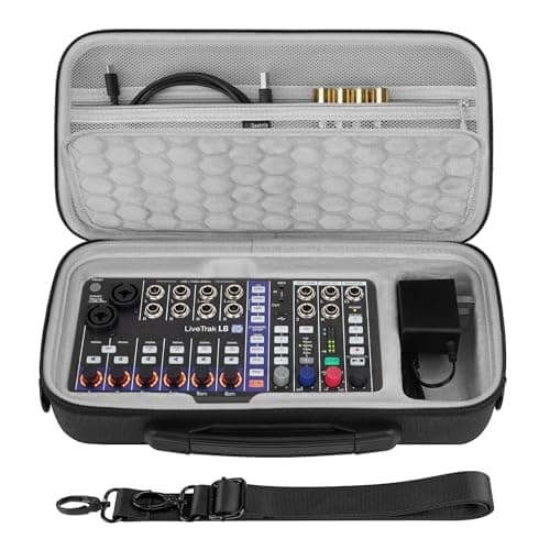 GEEKRIA Hard Shell Travel Case Compatible with Zoom LiveTrak L6 L6 Digital Mixer Audio Mixer Carrying Bag Dark Gray