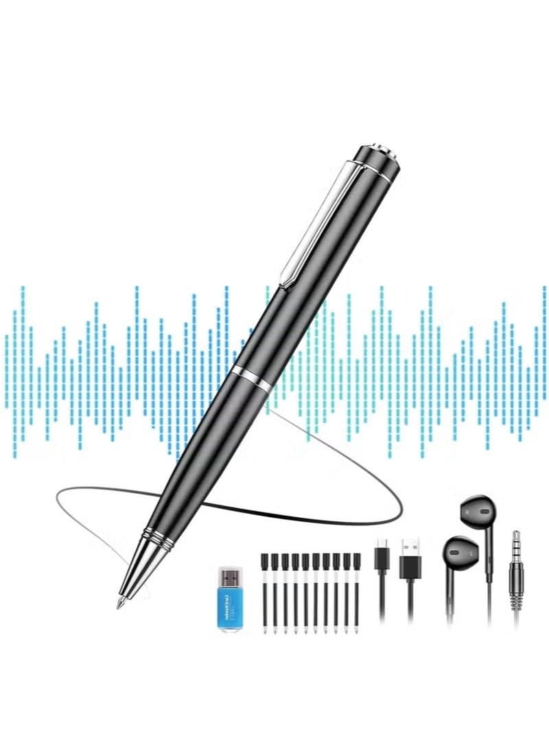 64GB Digital Voice Recorder - Voice Activated Recorder with Playback, Professional Audio Recorder for Lecture/Meeting/Course, Portable Audio Recorder Transfer File to Computer (Black)