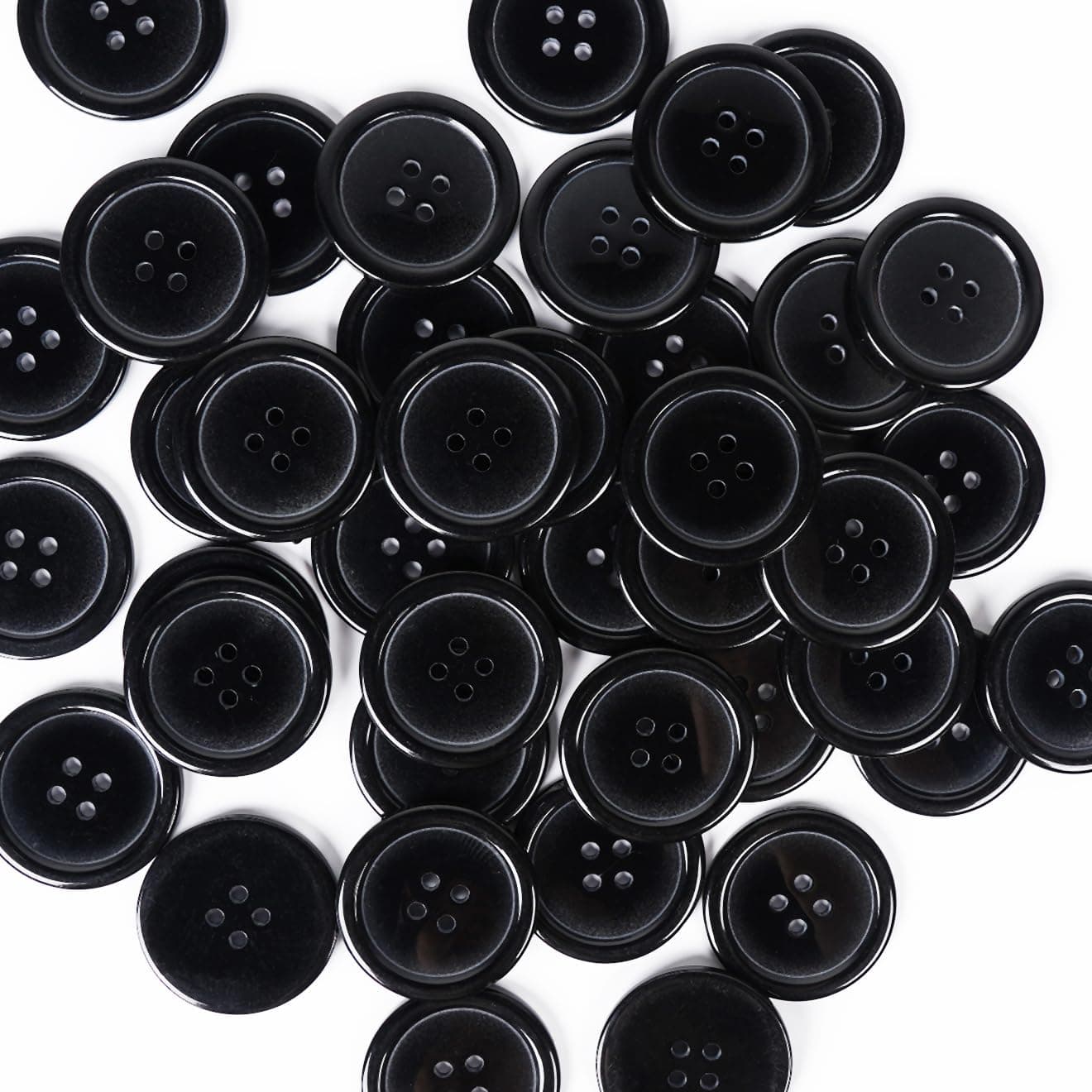 Chenkou Craft Mix Color Plastic Resin Circle Big Button 4 Holes DIY Craft Sewing Black 1 1430mm