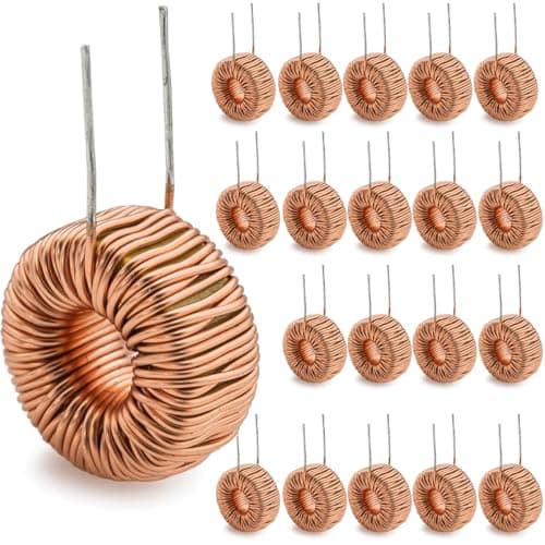 DIYhz 20 Pcs Toroid Core Inductor Copper Wire Wind Wound 100uH 6A Coil for LM2596-100uH