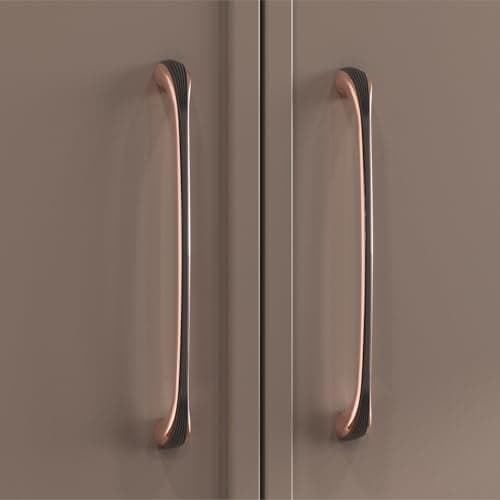 LAPO 12 Inch Pull Handles for Daily Use, Ideal for Drawers & Wardrobe Panels, Stable Grip Structure, Easy Installation, Rust Resistant Coating, Hole to Hole Size 28.5 cm (Black Rose Gold, Pack of 2)