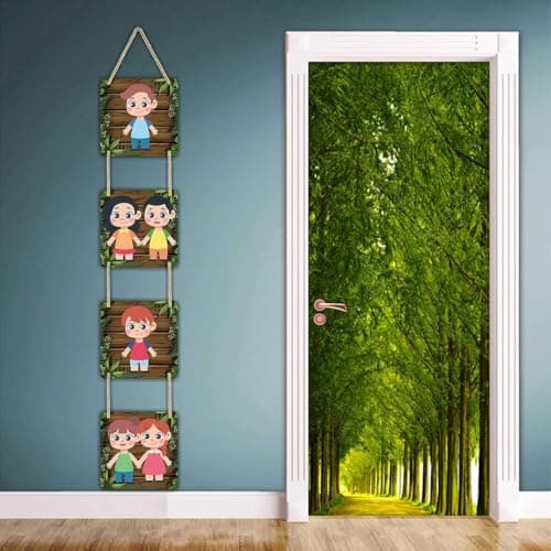 CVANU Wooden Wall Hanging Plaque Cute Cartoon Kids Wall Art Decor for Kids Room, Nursery, Bedroom & Playroom (30 x 6 Inch)_09