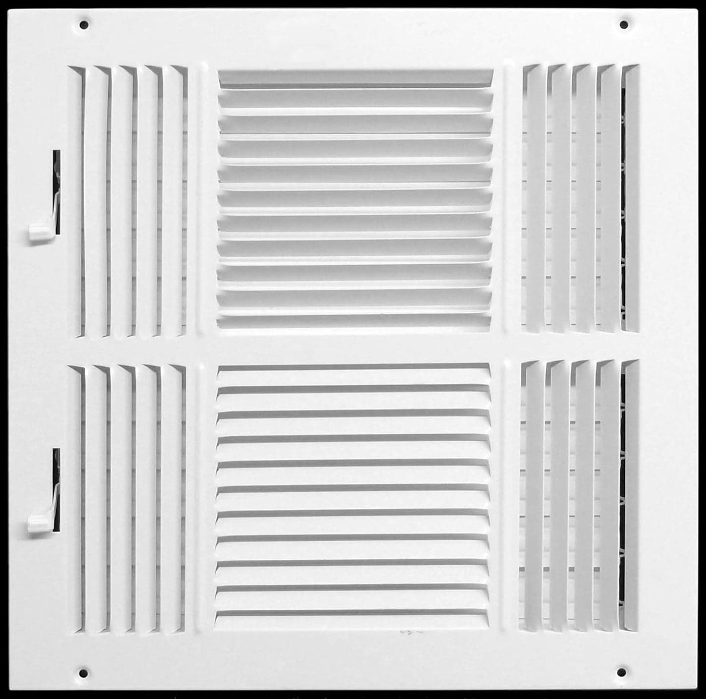 HVAC Premium 10" X 8" 4-Way Air Supply Grille - White Vent Cover & Diffuser
