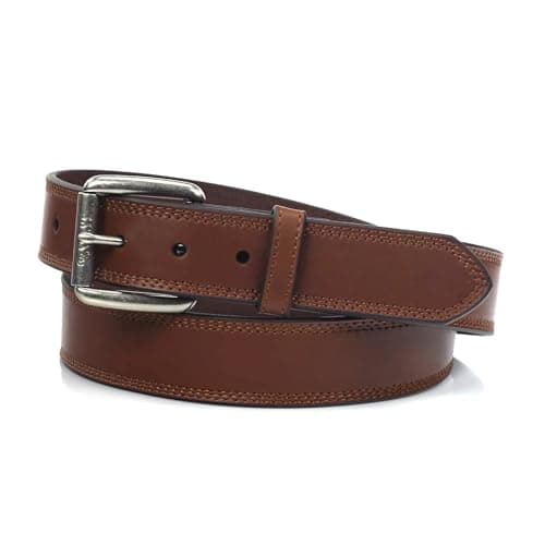 ARIAT Men's Brown Full-Grain Leather Belt with Silver Buckle, Sunshine, 36