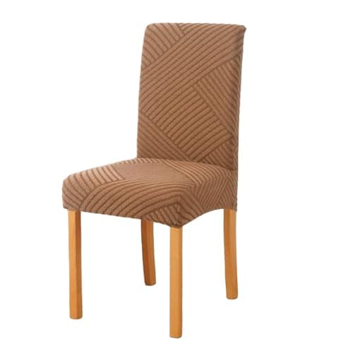 Styleys Jacquard Chair Cover Stretch Removable Washable Dining Chair Cover Protector Seat Slipcover (Pack of 1, Khaki, JDMC9)