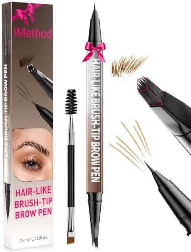 iMethod Eyebrow Pen Eyebrow Pencil2in1 Eyeliner DualEnded Microblading Eyebrow Pencil Long Lasting Waterproof HairLike Brow Pencilwith Eyebrow BrushEyebrow Pencils for WomenBlonde