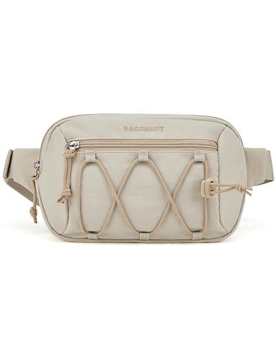 BAGSMART Fanny Packs for Women Small Belt Bag with Adjustable Strap Waist Pack for Running Workout Traveling Hiking, Beige Green