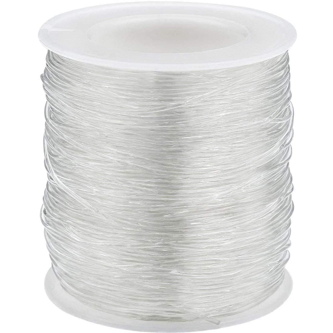 DIY Crafts Pack of 3 Roll, Beading Cords & Threads, Roll Stretchy Roll White Elastic Clear Beading Thread Stretch Polyester String Cord (60 Meters(Pack of 3 Roll, Beading Cords & Threads)
