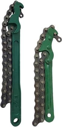 Inditrust 12inch Adjustable Oil Filter Chain and 9inch Adjustable Oil Filter Chain wrench (Pack of 2pc) Single Sided Combination Wrench (Pack of 2)