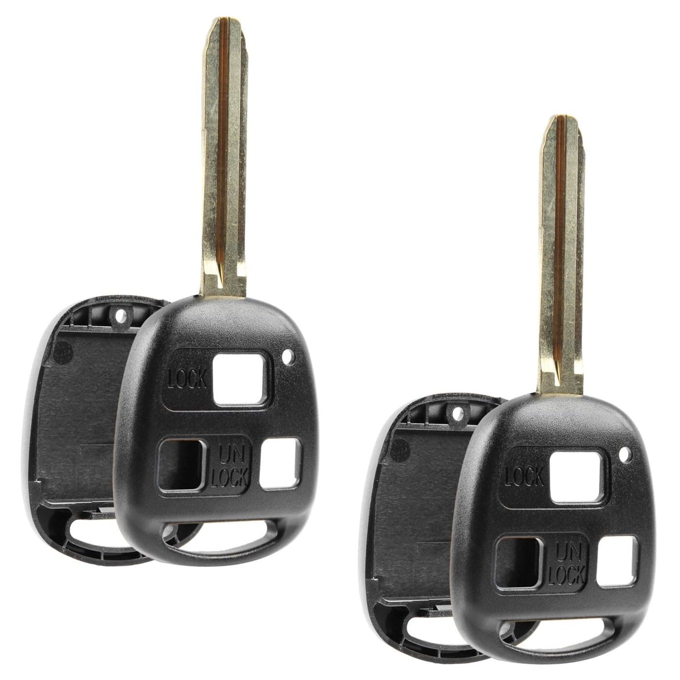 Key Fob Keyless Entry Remote Shell Case Pad fits 19982007 Toyota Land Cruiser 20082009 Toyota FJ Cruiser HYQ1512V 8907060090 Set of 2