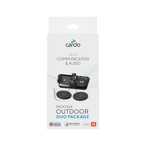 Cardo Packtalk Outdoor Helmet Communication System for Skiing, Snowboarding, Mountain Biking, Cycling and Other Outdoor Activities - Black - Dual Pack